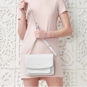 New Pixie Mood Zoe crossbody Light Grey Vegan Leather Bag NWT